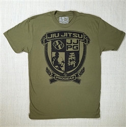 Jiu Jitsu ProGear Emblem Tshirt - Heather Green w/ Yellow Logo