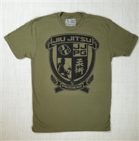Jiu Jitsu ProGear Emblem Tshirt - Heather Green w/ Yellow Logo
