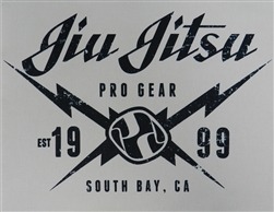 Jiu Jitsu ProGear - Patch - Southbay Design - White w/ Navy Blue Design,