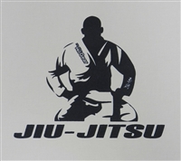 Jiu Jitsu ProGear - Patch - Fighter Design - White w/ Navy Blue Design