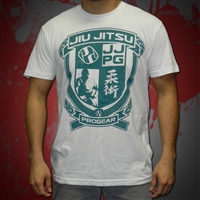 Jiu Jitsu ProGear Emblem Tshirt - White w/ Green Logo