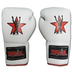 MMA Pro Sports "Old School" Lace Up Gloves - White