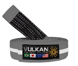 Vulkan Kids Belt - GRAY w/ WHITE Stripe,