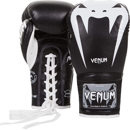NAPPA LEATHER VENUM GIANT 3.0 BOXING GLOVES BLACK/SILVER 