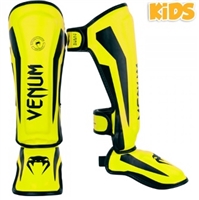 Venum "Elite" Standup Shinguards (KIDS) - Neo Yellow