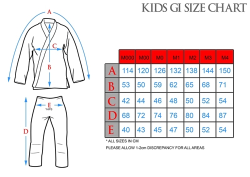 Bad Boy Gi Size Chart
